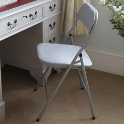 Harbour Housewares Set of 4 Grey Fabric Padded Metal Foldable Chair - Wilko - thumbnail 1
