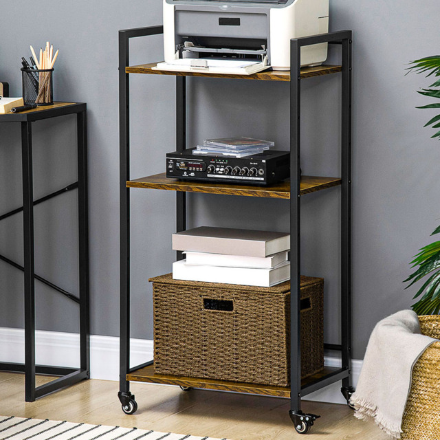 Portland 3 Tier Rustic Brown Printer Stand - Size: 50 x 35 x 100.5cm - Wilko - image 1