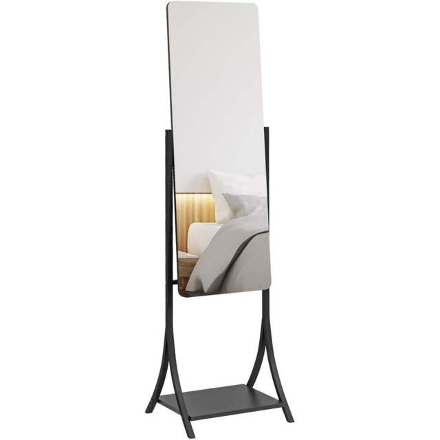Portland Free Standing Dressing Mirror 42 x 155cm - Size: 155 x 42cm - Black - Wilko - image 1