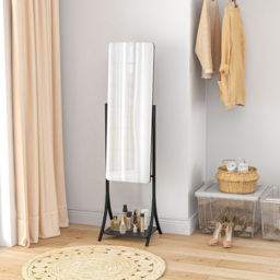 Portland Free Standing Dressing Mirror 42 x 155cm - Size: 155 x 42cm - Black - Wilko - thumbnail 3