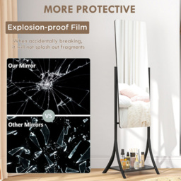 Portland Free Standing Dressing Mirror 42 x 155cm - Size: 155 x 42cm - Black - Wilko - thumbnail 7