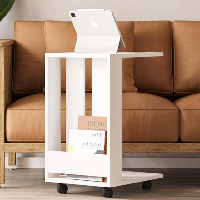 Decortie Edi White C Sofa Side Table with Storage - Size: 60.0 x 37.0 x 45.0 cm - Wilko - image 1