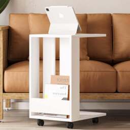 Decortie Edi White C Sofa Side Table with Storage - Size: 60.0  x 37.0  x 45.0 cm - Wilko - thumbnail 1