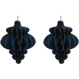 The Seasonal Gift Co Dark Blue Paper Ornate Bauble with Gold Edge 15cm 2 Pack - The Seasonal Gift Co. - Wilko - thumbnail 1