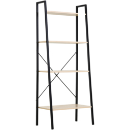 Portland 4 Shelf Vintage Black Natural Ladder Bookcase - Cream - Wilko - thumbnail 3