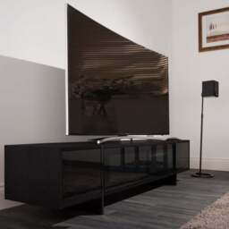 AVF Edge Black Drop Door TV Unit - Size: 39.6 x 160 x 38cm - Wilko - thumbnail 1