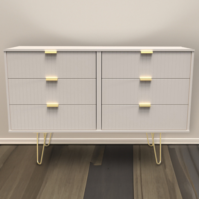Crowndale Linear 6 Drawer Kashmir Matt Chest of Drawers Ready Assembled - Cream - Wilko - image 1