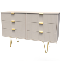 Crowndale Linear 6 Drawer Kashmir Matt Chest of Drawers Ready Assembled - Cream - Wilko - thumbnail 3