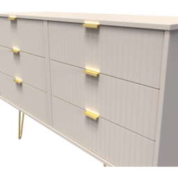 Crowndale Linear 6 Drawer Kashmir Matt Chest of Drawers Ready Assembled - Cream - Wilko - thumbnail 6