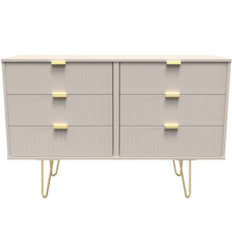 Crowndale Linear 6 Drawer Kashmir Matt Chest of Drawers Ready Assembled - Cream - Wilko - thumbnail 4