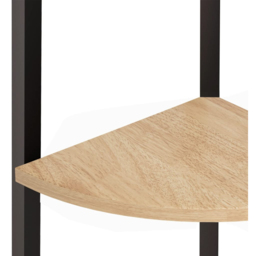 vidaXL 4 Shelf Light Brown Wood and Steel Corner Bookcase - Wilko - thumbnail 7