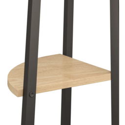 vidaXL 4 Shelf Light Brown Wood and Steel Corner Bookcase - Wilko - thumbnail 6