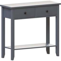 VIDA DESIGNS Windsor 2 Drawer Grey Console Table - Size: 30 x 80 x 74cm - Wilko - thumbnail 3