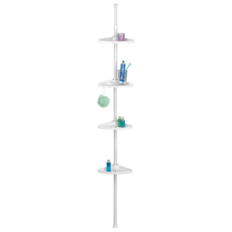 Premier Housewares White 4 Tier Spring Mount Shelf Unit - Size: 20 x 20 x 250cm - Wilko - thumbnail 3