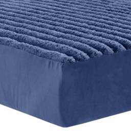 Velosso King Size Navy Jumbo Cord Fitted Bed Sheet - Wilko - thumbnail 1