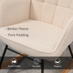 Portland Beige Wing Back Rocking Chair - Size: Single - Cream - Wilko - thumbnail 6