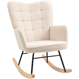 Portland Beige Wing Back Rocking Chair - Size: Single - Cream - Wilko - thumbnail 3