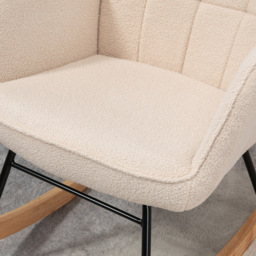 Portland Beige Wing Back Rocking Chair - Size: Single - Cream - Wilko - thumbnail 4