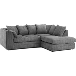 Portland Luxor 4 Seater Grey Jumbo Cord Right Hand L Shape Corner Sofa - Wilko - thumbnail 3