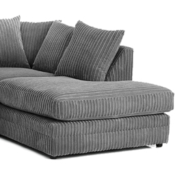 Portland Luxor 4 Seater Grey Jumbo Cord Right Hand L Shape Corner Sofa - Wilko - thumbnail 4