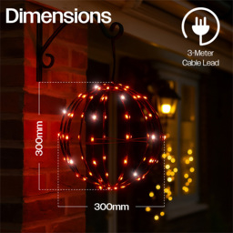 Xmas Haus Black RGB Mini Seed LED Smart Foldable Ball Light with Remote 30cm - Size: 300 x 300 x 300cm - Wilko - thumbnail 7