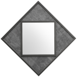 Bentley Designs Renzo Zinc and Dark Grey Geometric Wall Mirror 63 x 63cm - Size: 20 x 63 x 63cm - Black - Wilko - thumbnail 4