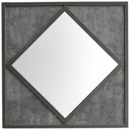 Bentley Designs Renzo Zinc and Dark Grey Geometric Wall Mirror 63 x 63cm - Size: 20 x 63 x 63cm - Black - Wilko - thumbnail 1