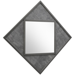 Bentley Designs Renzo Zinc and Dark Grey Geometric Wall Mirror 63 x 63cm - Size: 20 x 63 x 63cm - Black - Wilko - thumbnail 5