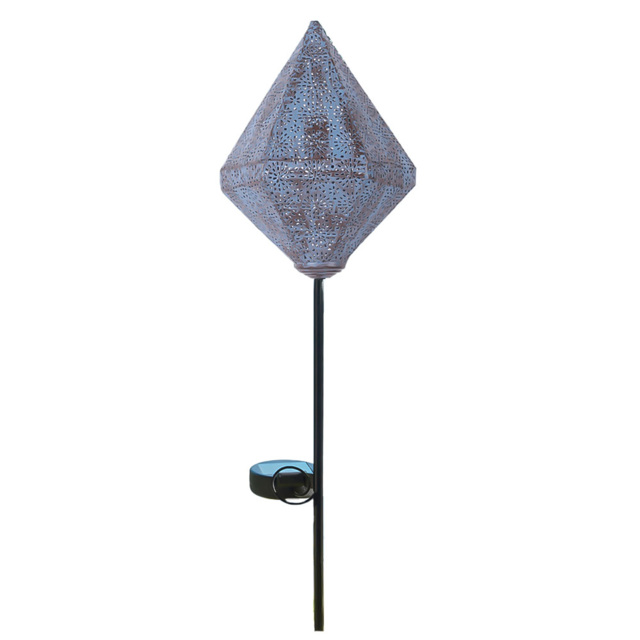 Luxform Blue Solar LED Moroccan Stake Light - Size: 15.5 x 15.5 x 85cm - Grey - Wilko