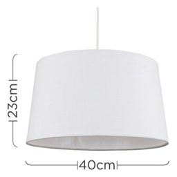 ValueLights Doretta White Faux Linen Tapered Lamp Shade - Size: 40 x 23 x 40cm - Wilko - thumbnail 6