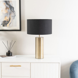 ValueLights Lexy Reni Black and Antique Brass Shade Touch LED Table Lamp - Size: 55 x 35 x 35cm - Gold - Wilko - thumbnail 6