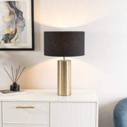 ValueLights Lexy Reni Black and Antique Brass Shade Touch LED Table Lamp - Size: 55 x 35 x 35cm - Gold - Wilko - thumbnail 3