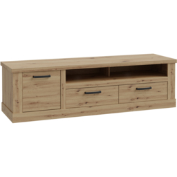Florence Corona Single Door 2 Drawer 2 Shelf Artisan TV Unit - Size: 52 x 179.2 x 52cm - Brown - Furniture To Go - Wilko - thumbnail 3
