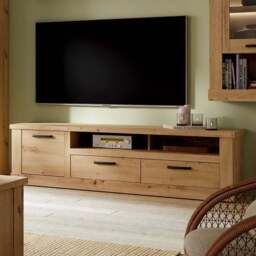 Florence Corona Single Door 2 Drawer 2 Shelf Artisan TV Unit - Size: 52 x 179.2 x 52cm - Brown - Furniture To Go - Wilko - thumbnail 1