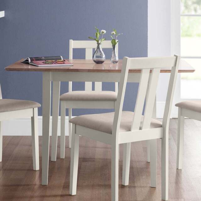 Julian Bowen Rufford Extending Dining Table Ivory and Natural - Size: 4 Seater - Cream - Wilko - image 1