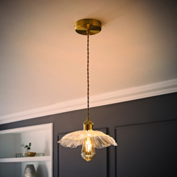 ValueLights Cassia Gold Clear Glass Flower LED Pendant Light - Size: 27 x 110 x 27cm - Wilko - thumbnail 7
