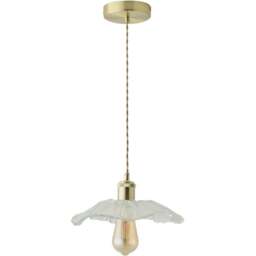 ValueLights Cassia Gold Clear Glass Flower LED Pendant Light - Size: 27 x 110 x 27cm - Wilko - thumbnail 1