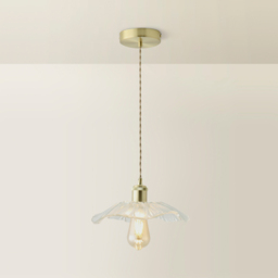 ValueLights Cassia Gold Clear Glass Flower LED Pendant Light - Size: 27 x 110 x 27cm - Wilko - thumbnail 6