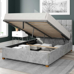 Aspire Sinatra Super King Silver Mirazzi Velvet Ottoman Bed - Aspire Beds - Wilko - thumbnail 3