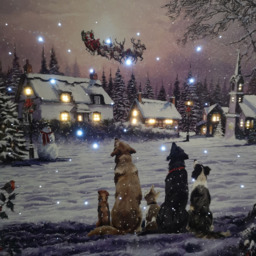 Samuel Alexander Dogs Watching Santa Scene Christmas Light Up Wall Art 30 x 40cm - Size: 30 x 40 x 30cm - Multi - Wilko - thumbnail 4