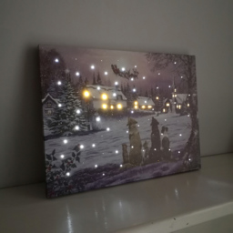Samuel Alexander Dogs Watching Santa Scene Christmas Light Up Wall Art 30 x 40cm - Size: 30 x 40 x 30cm - Multi - Wilko - thumbnail 5