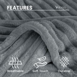 Velosso Bellissima Silver Plush Throw 100 x 150cm - Size: 100 x 150 x 1cm - Wilko - thumbnail 6