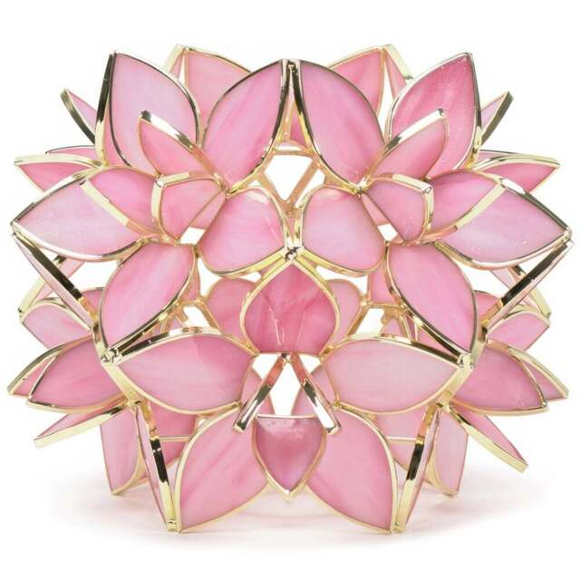ValueLights Reine Pink Glass Flower Easy Fit Pendant Shade - Size: 17 x 21 x 21cm - Wilko - image 1