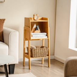 Costway 3 Shelf Free Standing Tall Bamboo Bookshelf with Legs - n/a - Wilko - thumbnail 6