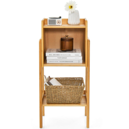 Costway 3 Shelf Free Standing Tall Bamboo Bookshelf with Legs - n/a - Wilko - thumbnail 4