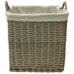 JVL Willow Antique Wash Log Basket with Liner - Size: 47 x 47 x 47cm - Multi - JVL Homewares - Wilko - thumbnail 4