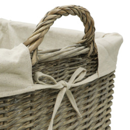 JVL Willow Antique Wash Log Basket with Liner - Size: 47 x 47 x 47cm - Multi - JVL Homewares - Wilko - thumbnail 6