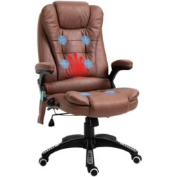 Portland Brown Microfibre Swivel Massage Recliner Office Chair - Size: 67 x 74 x 116cm - Wilko - thumbnail 3