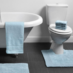 Allure Bath Fashions Elegance Baby Blue Reversible Pedestal Mat 53 x 55cm - Wilko - thumbnail 3