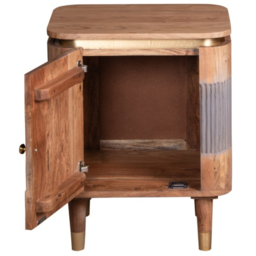 Brooklyn Wilton Single Door Acacia Wood Bedside Table - Brown - Wilko - thumbnail 5
